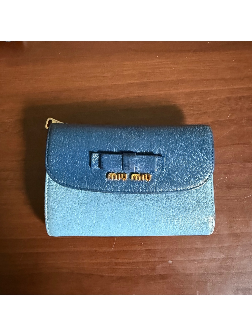 Miu Miu Blue Zip Wallet